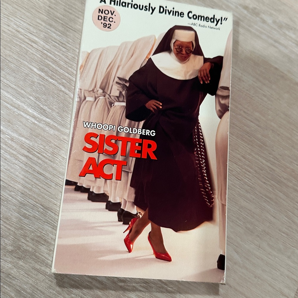 The Sister Act movie VHS tape starring Whoopi Goldberg